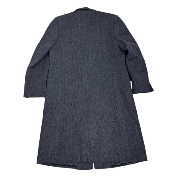 BARNEYS NEW YORK ALPACUNA Vintage 80s Luxury WOOL Pea Coat Trench Mens Large - Picture 2 of 11